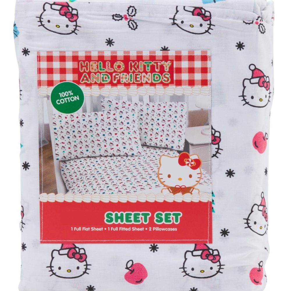 Hello Kitty Christmas Candy Cane Sheet set